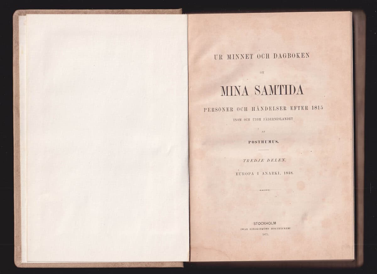 POSTHUMUS : Ur minnet och dagboken om mina samtida