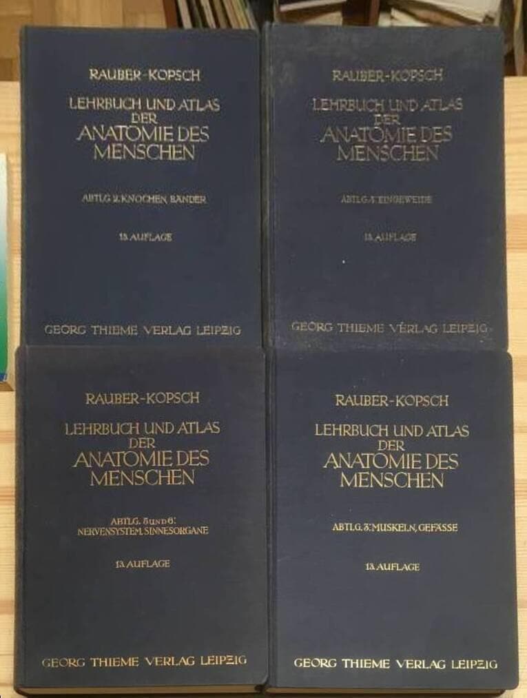 Rauber-Kopsch : Lehrbuch und Atlas der Anatomie des Menschen - 4 delar