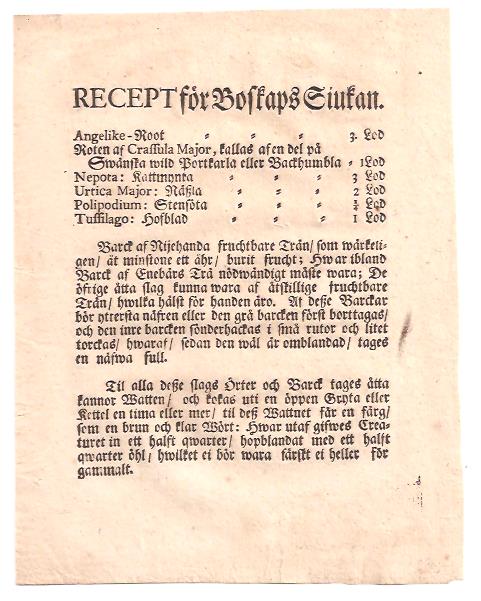 Recept för boskaps siukan