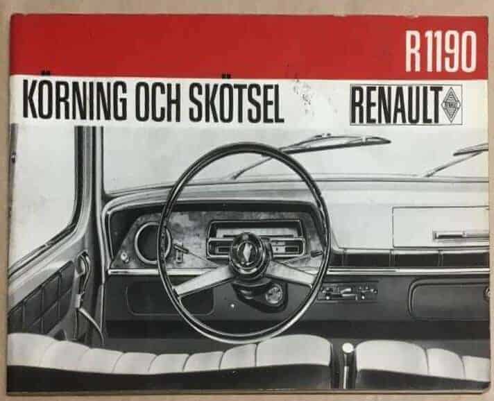 Renault R1190 (Renault 10/Renault 10 Automatic) Instruktionsbok