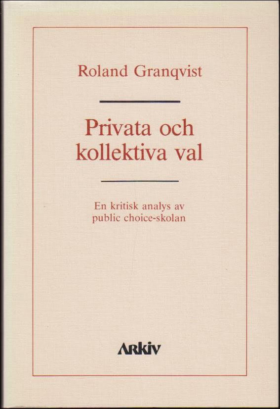 Roland Granqvist : Privata och kollektiva avtal