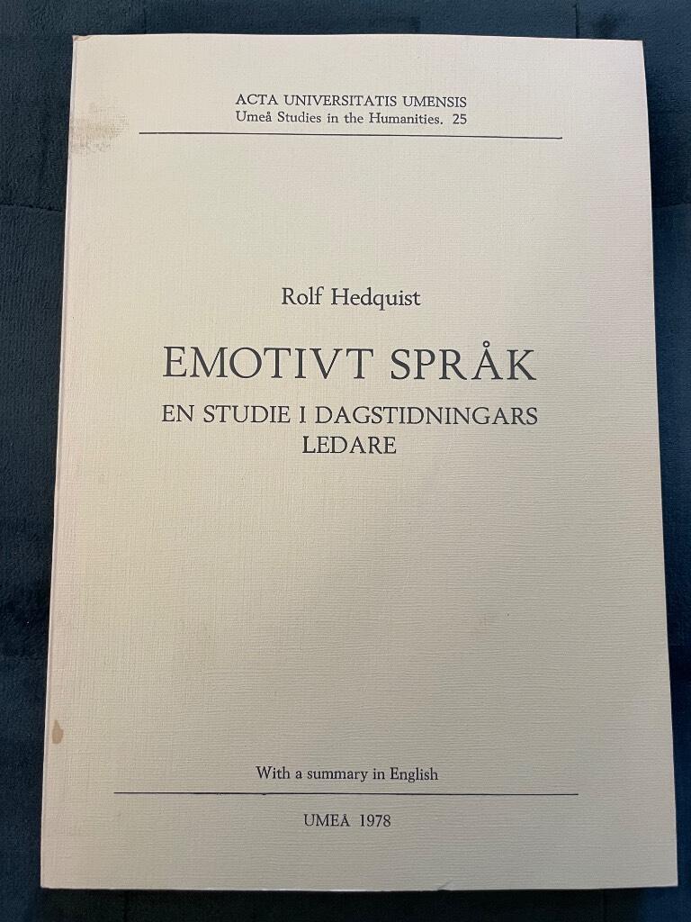 Rolf Hedquist : Emotivt språk