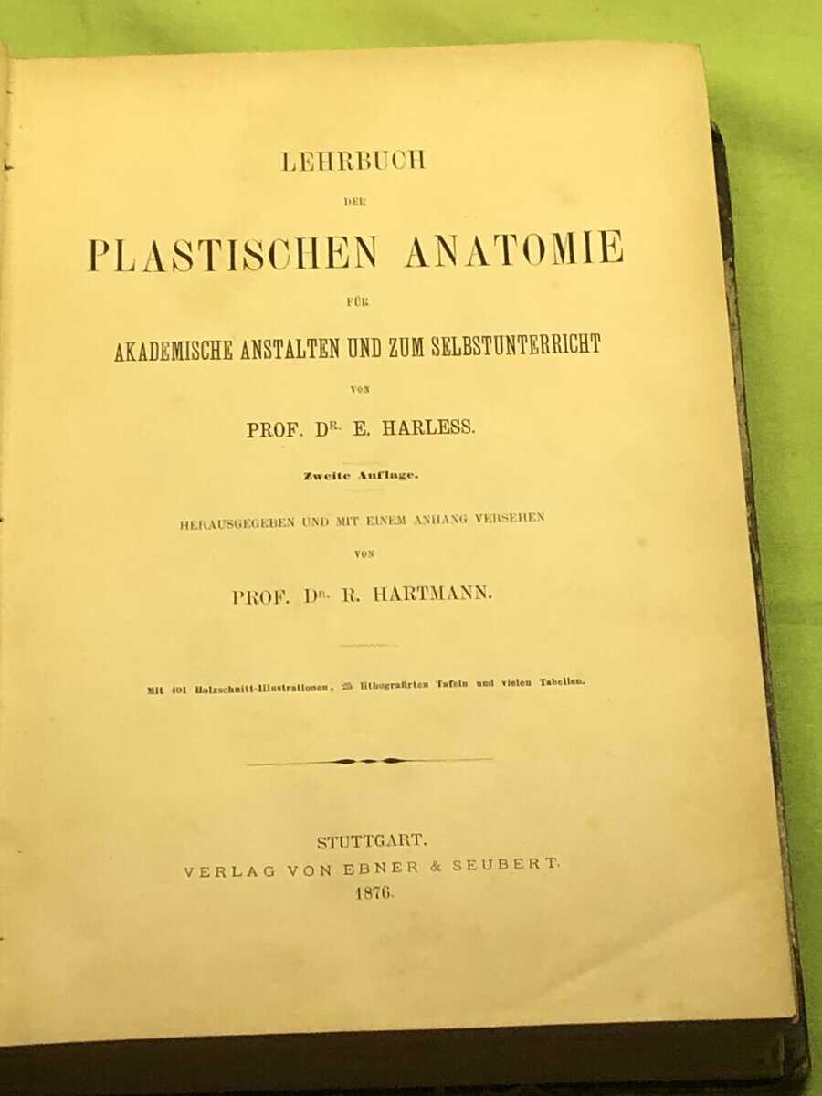Rudolf Hartmann Emil Harless : Lehrbuch der plastischen Anatomie