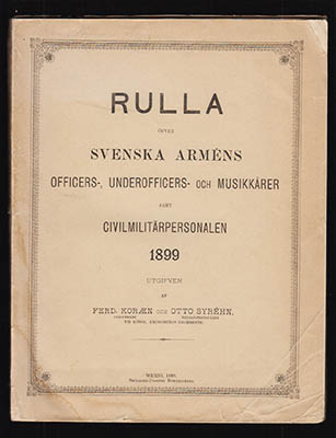 Rullor öfver svenska arméns officers-, underofficers- och musikkårer samt civilpersonalen 1899. Utgifven af Ferd. Koræn och Otto Syrehn