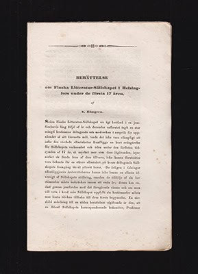S. Elmgren : Berättelse om Finska Litteratur-Sälllskapet i Helsingfors under de första 17 åren