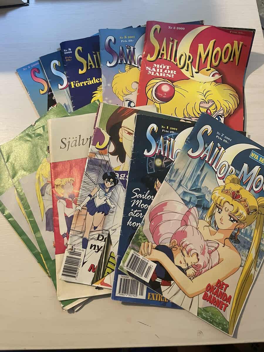 Sailor Moon paket 11st tidningar - blandat skick