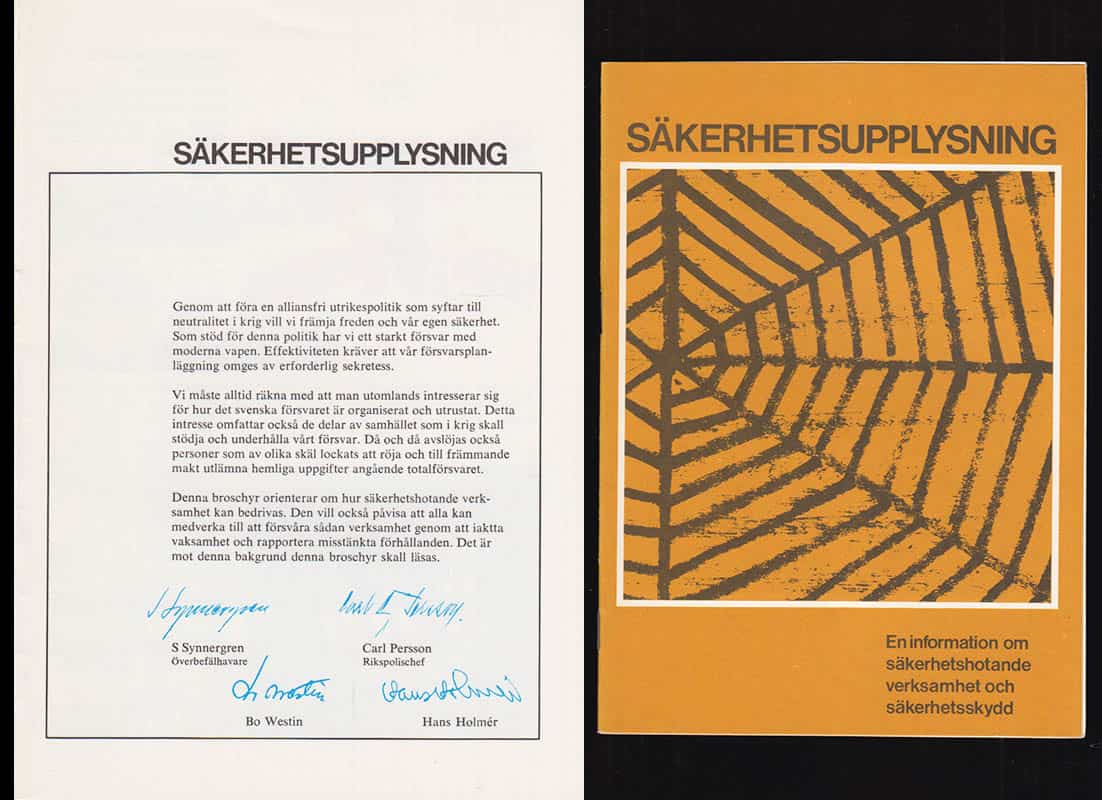 Säkerhetsupplysning. En information om säkerhetshotande verksamhet och säkerhetsskydd