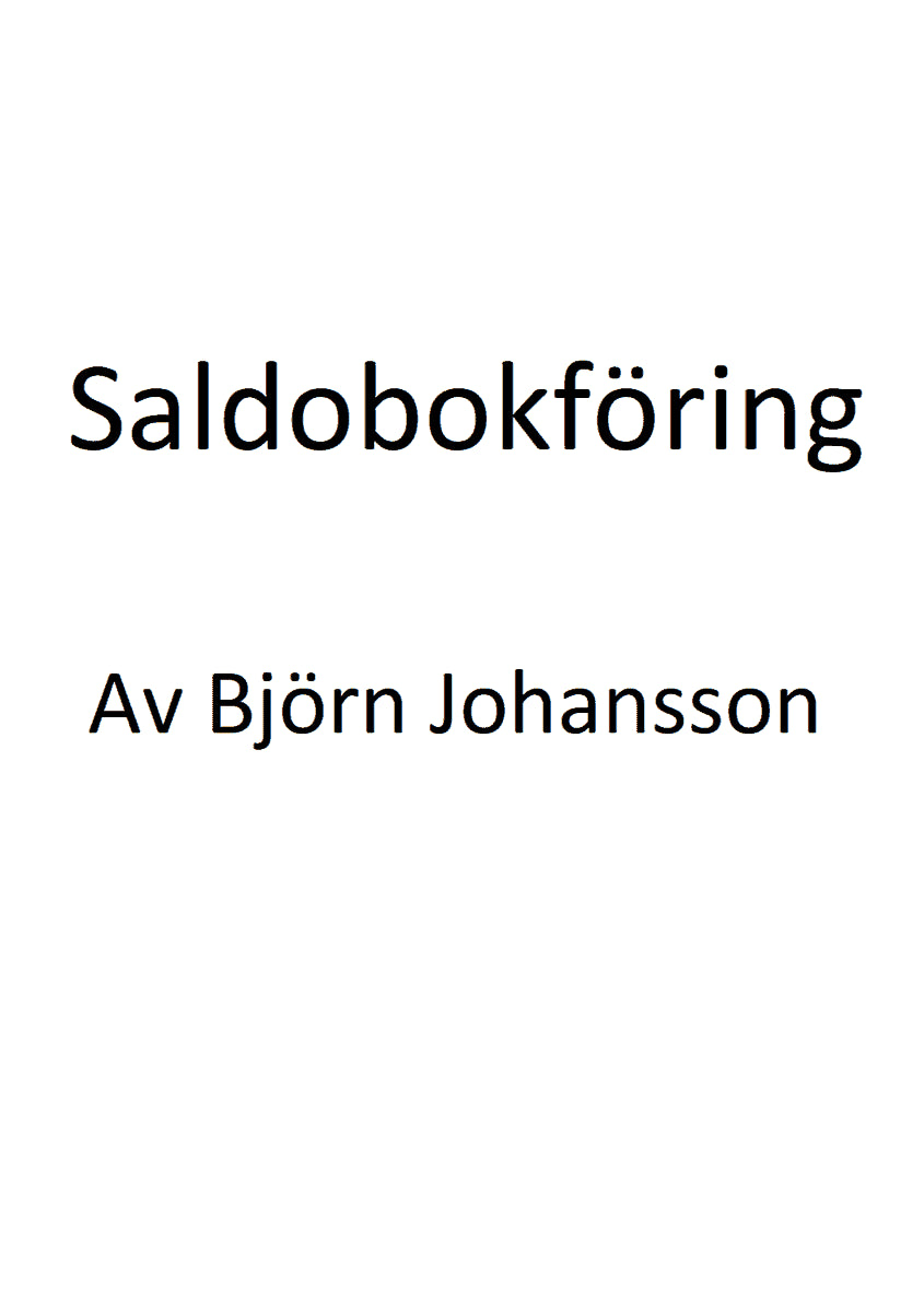 Saldobokföring