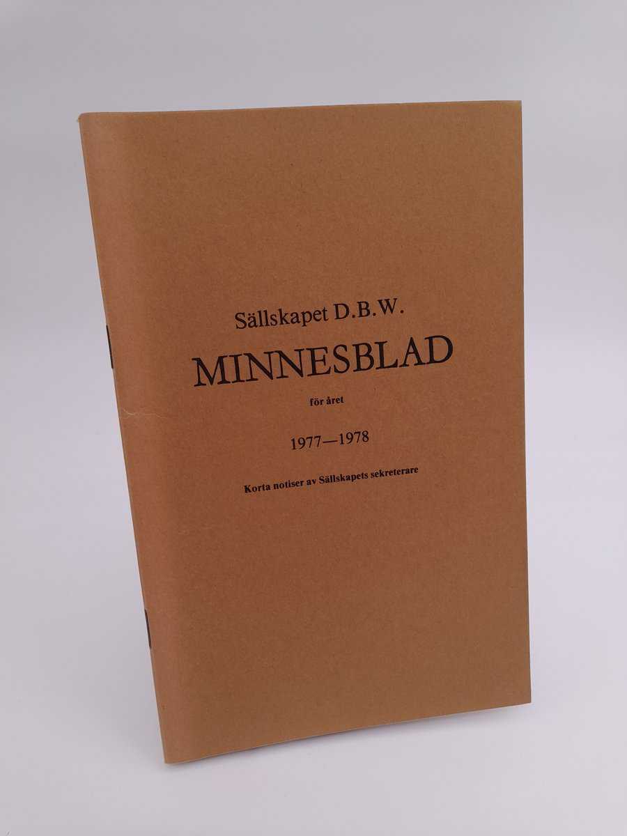 Sällskapet DBW minnesblad : 1977-78