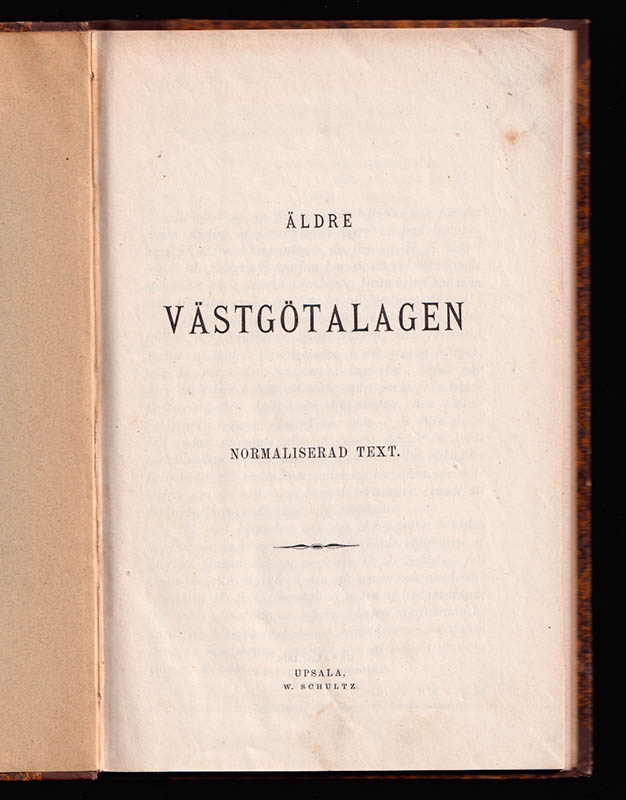 Schwartz, Eugène (1847-1914) ; Noreen, Adolf (1854-1925) [utg.] : Äldre västgötalagen, normaliserad text