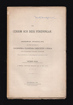Severin Jolin : Om cerium och dess föreningar