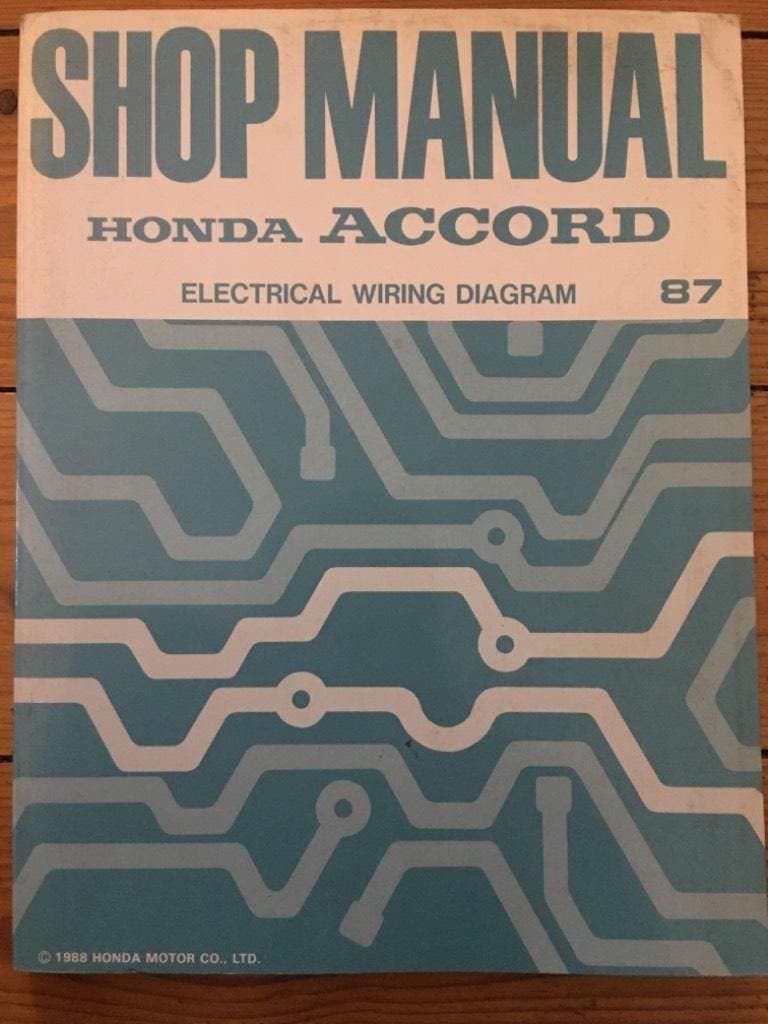 Shop Manual Honda Accord Electrical Wiring Diagram 87