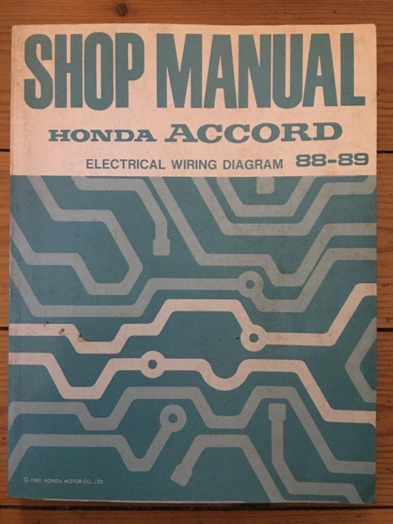 Shop Manual Honda Accord Electrical Wiring Diagram 88-89