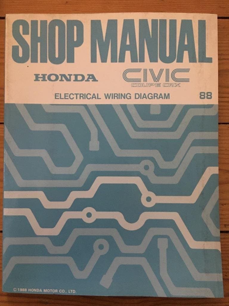 Shop Manual Honda Civic Coupe CRX Electrical Wiring Diagram 88