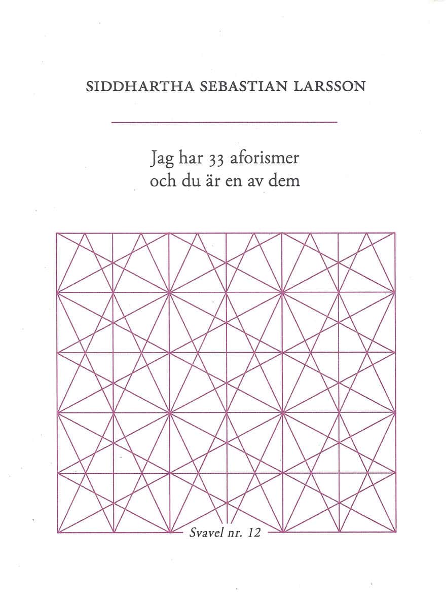 Siddhartha Sebastian Larsson : Jag har 33 aforismer och du är en av dem