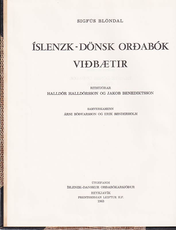 Sigfús Blöndal : Islandsk-dansk ordbog