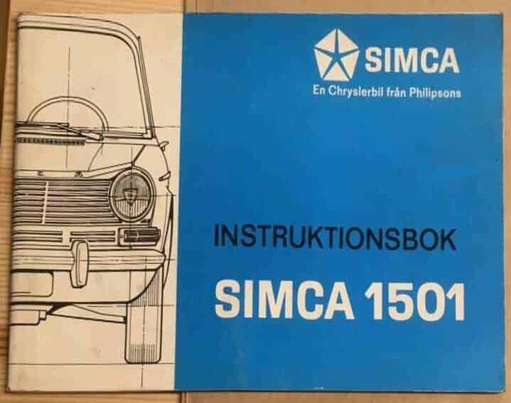 Simca 1501 Instruktionsbok