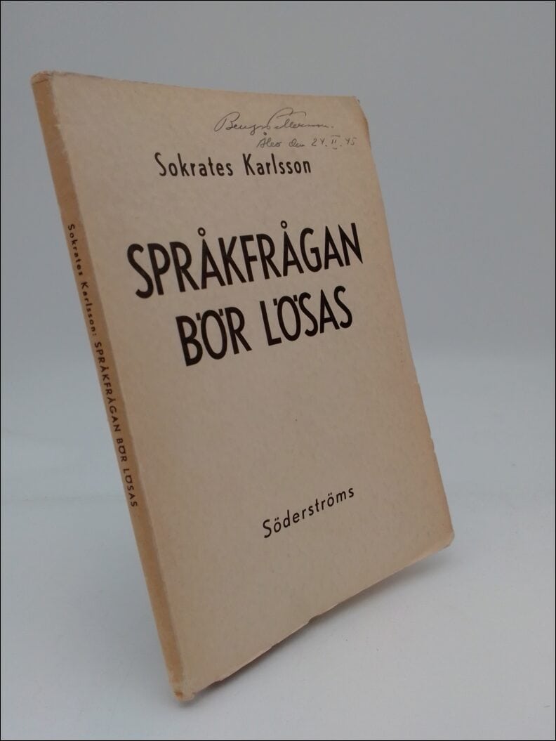 Sokrates Karlsson : Språkfrågan bör lösas