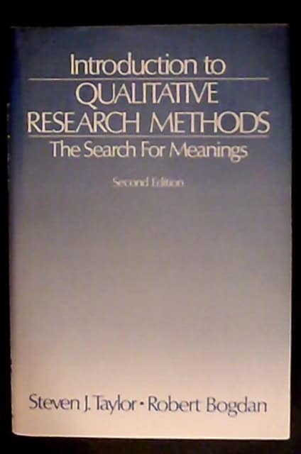 TAYLOR, STEVEN J.        BOGDAN, ROBERT. : Introduction to qualitative research methods The Search For Meanings