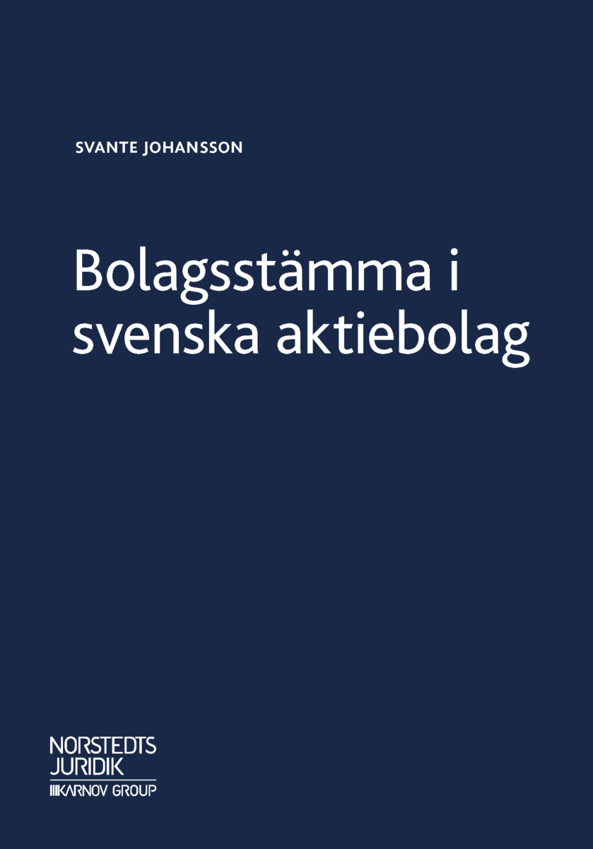 Svante Johansson : Bolagsstämma i svenska aktiebolag