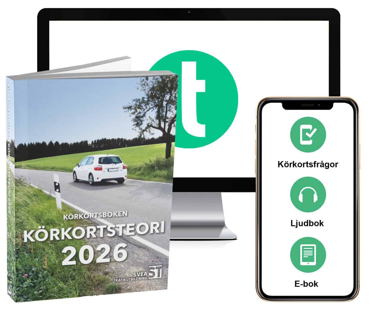 Svea Trafikutbildning : Körkortsboken Körkortsteori 2026 (bok + digitalt teoripaket med körkortsfrågor, övningar, ljudbok & ebok)