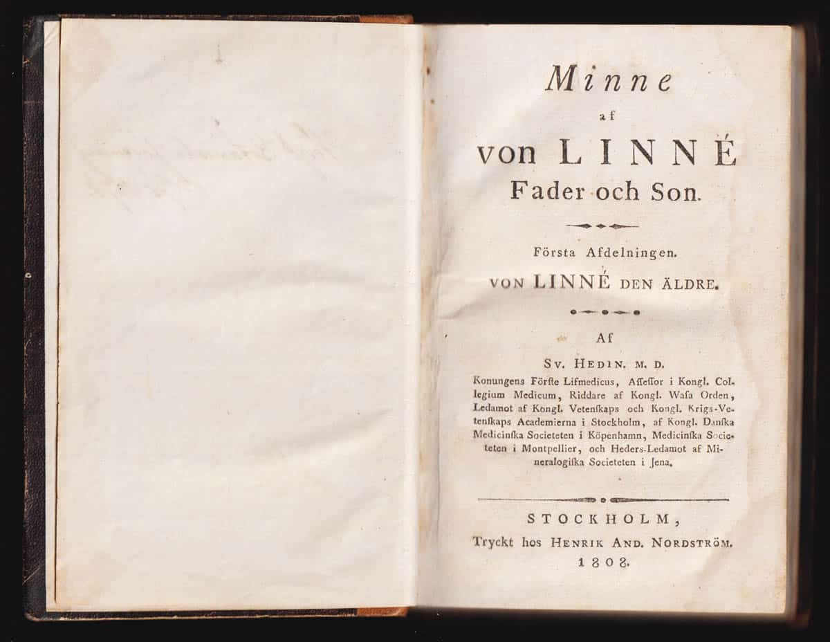 Sven Anders Hedin : Minne af von Linné
