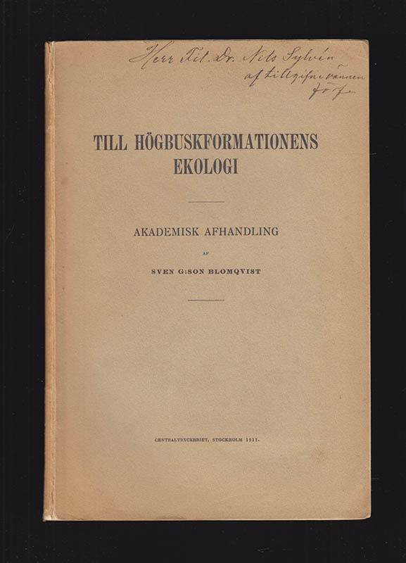 Sven G:son Blomqvist : Till högbuskformationens ekologi