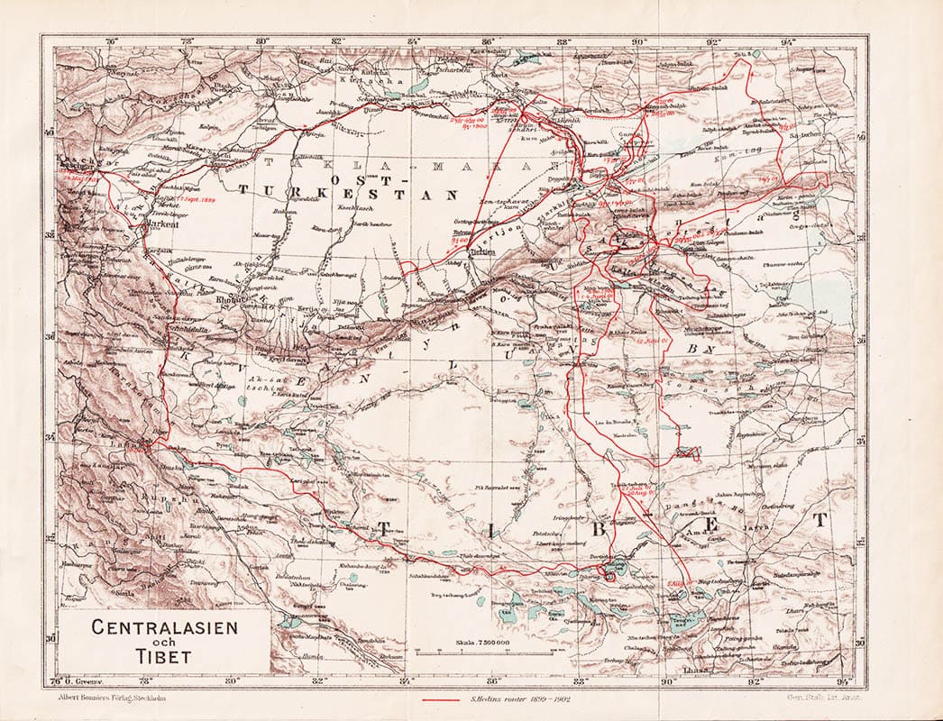 Sven Hedin : Tibetanska äfventyr. Med närmare 150 illustrationer och en stor karta i färgtryck