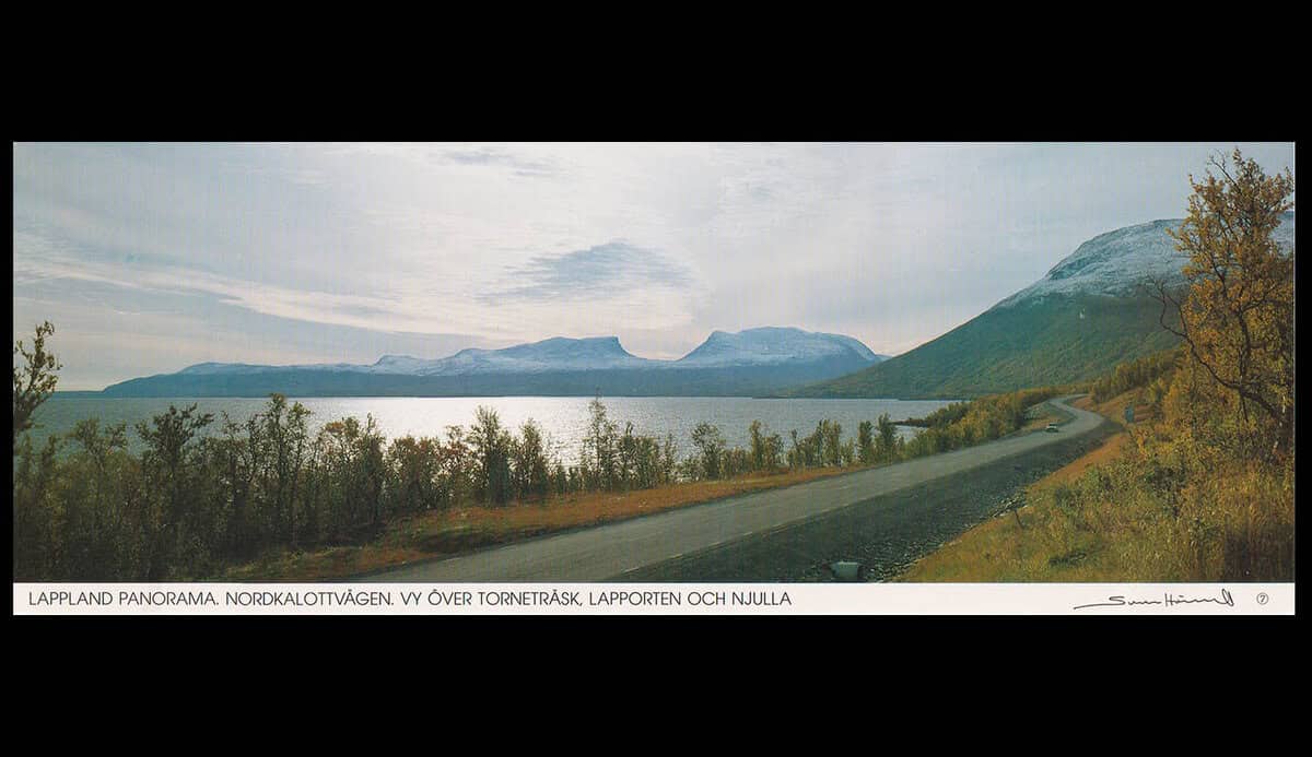 Sven Hörnell : Lappland Panorama. Vy över Torneträsk, Lapporten och Njulla