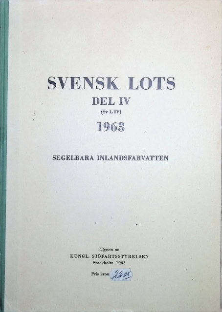 Svensk lots del 4 1963, Segelbara inlandsfarvatten