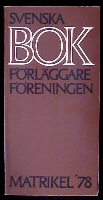 Svenska Bokförläggareföreningen Matrikel '78