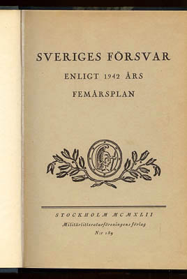 Sveriges försvar enligt 1942 års femårsplan