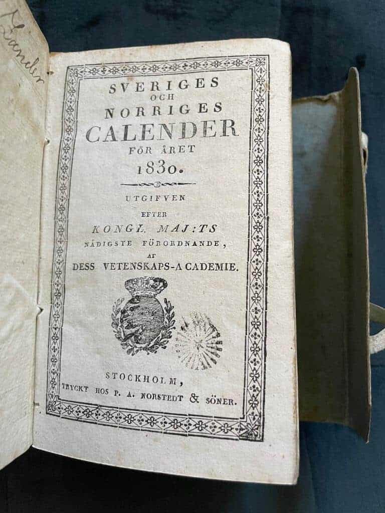 Sveriges och Norriges Calender för året 1830.
