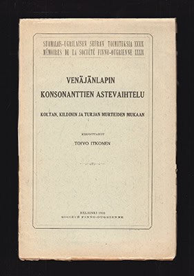T. I. Itkonen : Venäjänlapin konsonanttien astevaihtelu