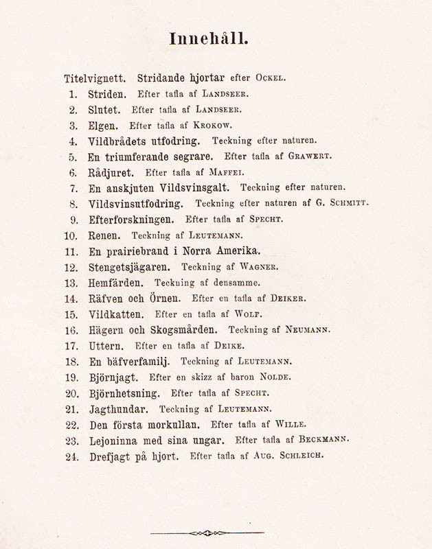 Taflor från skog och mark. Album för jägare och jagtvänner. 25 teckningar efter ryktbara djurmålare
