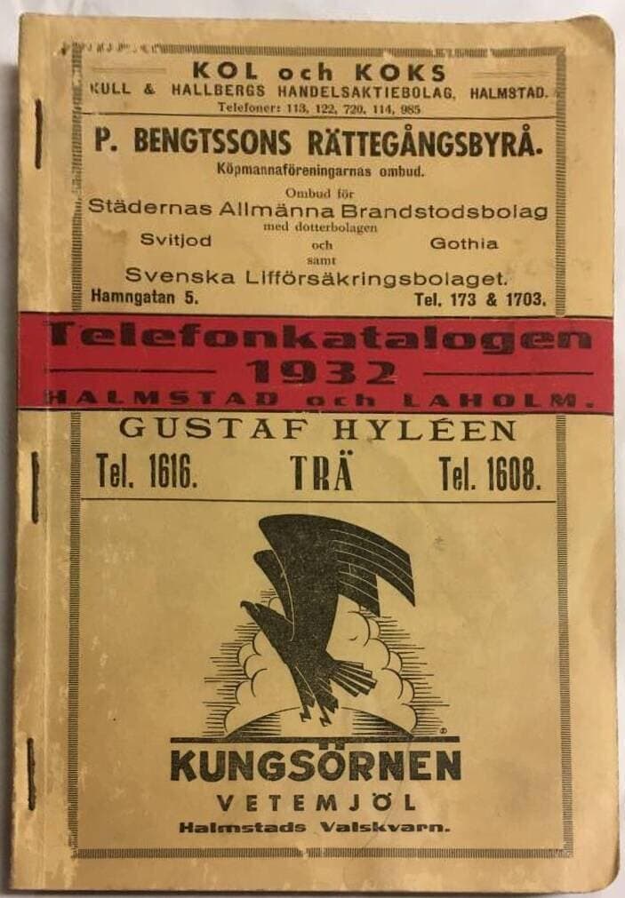 Telefonkatalogen 1932 - Halmstad och Laholm