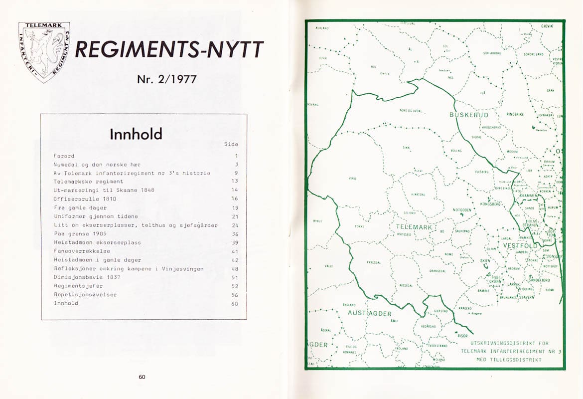 Telemark Infanteriregiment. Regiments-Nytt. Nr 2/1977