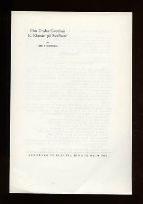 The Svedberg : Om Draba Gredinii E. Ekman på Svalbard