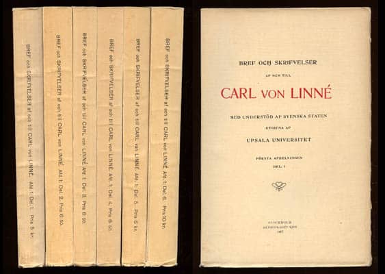 Theodor Magnus Fries : Bref och skrifvelser af och till Carl von Linné. Första afdelningen. Del I-VI [av VIII]