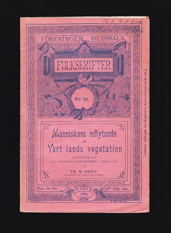 Theodor Magnus Fries : Människans inflytande på vårt lands vegetation