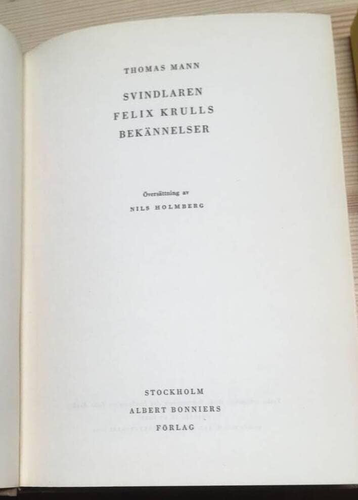 Thomas Mann : Svindlaren Felix Krulls bekännelser