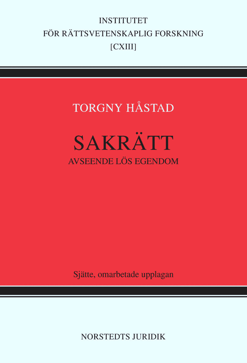Torgny Håstad : Sakrätt avseende lös egendom