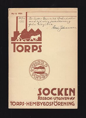 Torps socken. Årsbok utgiven av Torps Hembygdsförening. N:r 6 1951