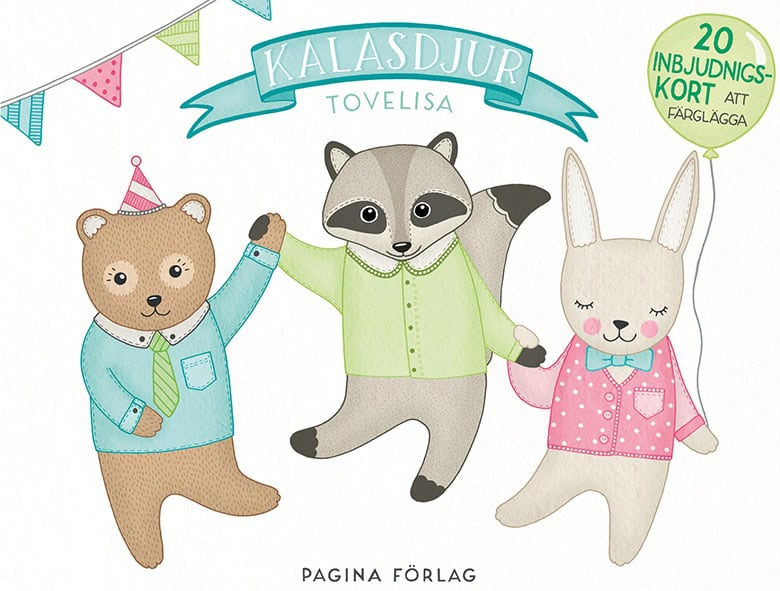 Tovelisa : Kalasdjur - 20 inbjudningskort att färglägga