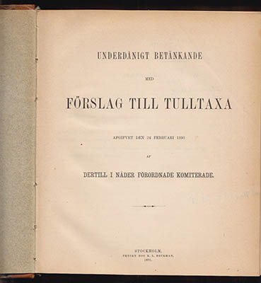 Tullkomiténs betänkande