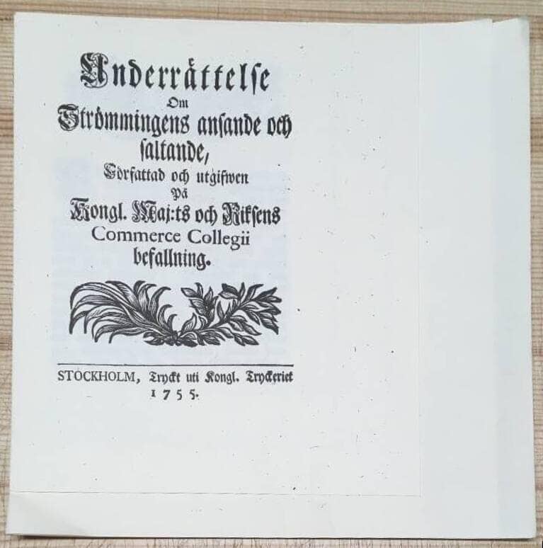 Underrättelse om Strömmingens ansande och saltande...
