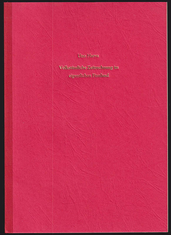 Uno Harva : Volkstümliche Zeitrechnung im eigentlichen Finnland