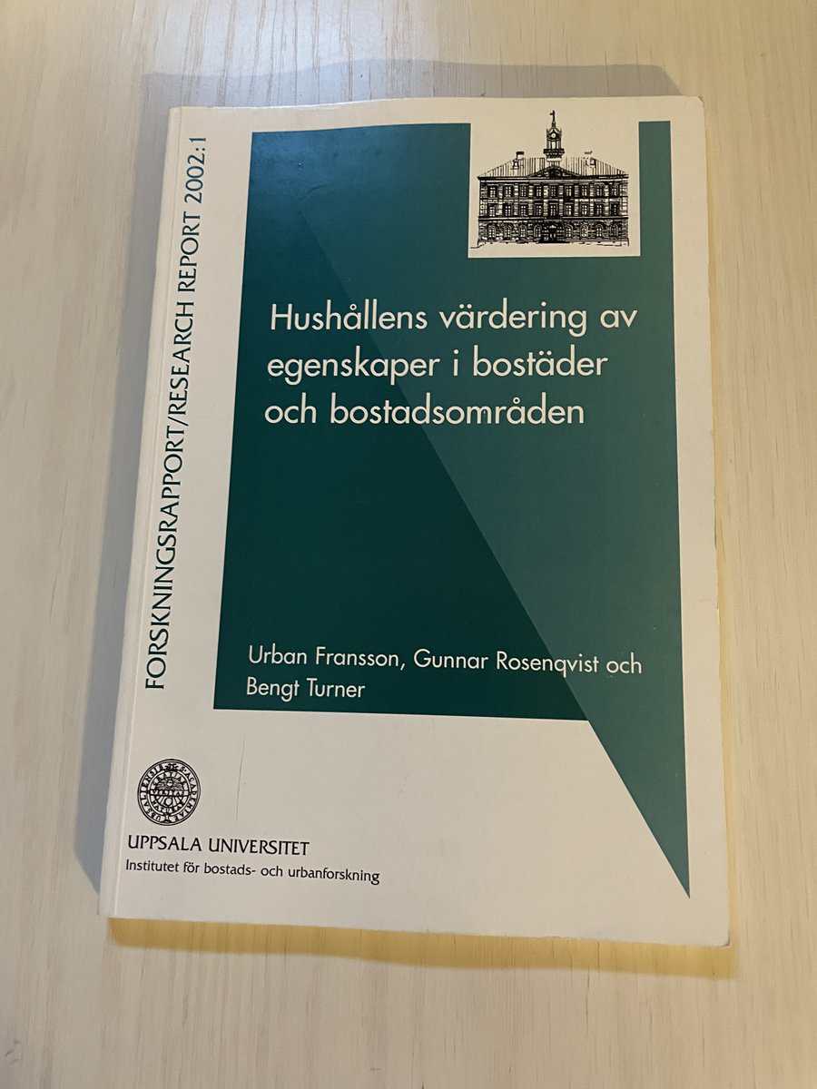 Urban Fransson : Hushållens värdering av egenskaper i bostäder och bostadsområden