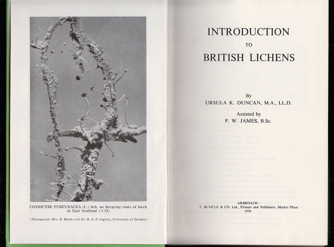 Ursula K. Duncan : Introduction to British Lichens. By Ursula K. Duncan. Assisted by P. W. James