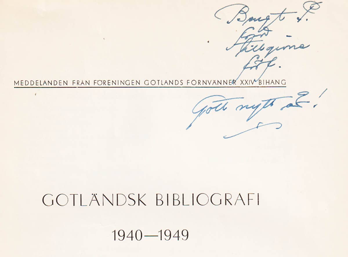 Valton Johansson : Gotländsk bibliografi 1940-1949